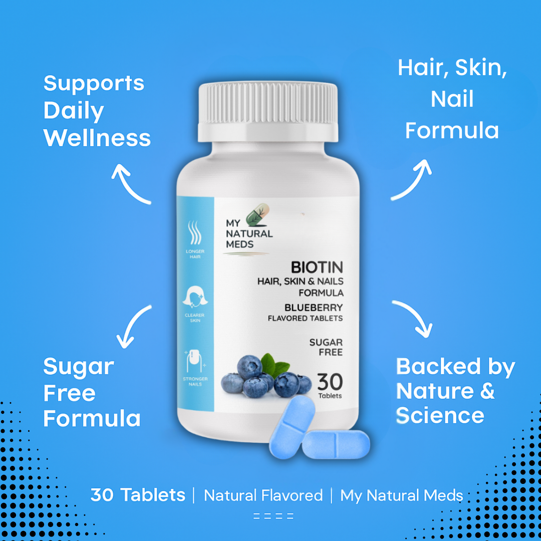 Biotin Tablets – Blueberry | Hair, Skin & Nail Support