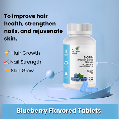 Biotin Tablets – Blueberry | Hair, Skin & Nail Support