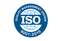 Create a circular blue ISO certification logo.

The center should have bold white letters ‘ISO’ in uppercase.

Behind the text, place a light blue globe outline with longitude and latitude lines.

Around the circular border, add the text ‘QUALITY MANAGEMENT SYSTEM’ in uppercase white letters at the top.

At the bottom, write ‘9001:2015’ in blue inside the circle.

Use a solid blue outer ring, with white inner space for the text.

Keep background plain white.”